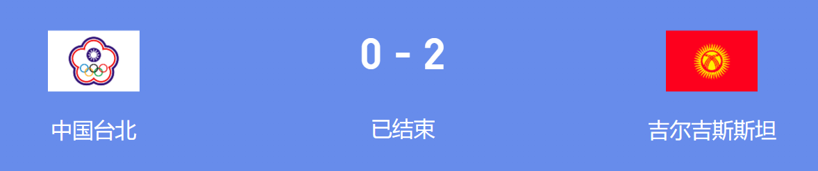 中国台北0-2吉尔吉斯斯坦